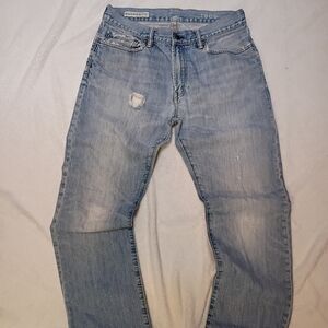 Gap 1969 Vintage Straight Leg Jeans 32X32 Distressed Light Wash